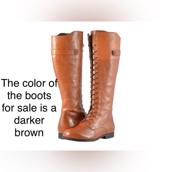 41N Birkenstock Longford Tall Lace-Up Riding Boots - Dark Brown - Picture 12 of 16